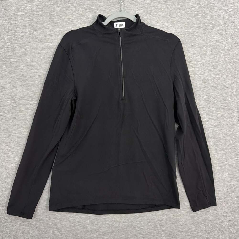 Lululemon Men's Size Small Black Nylon Lightweight Mesh Running Half Zip Shirt